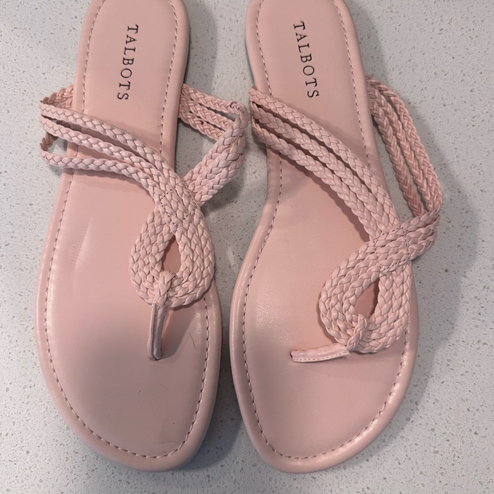 Talbots Women's Pink Braided Sandals